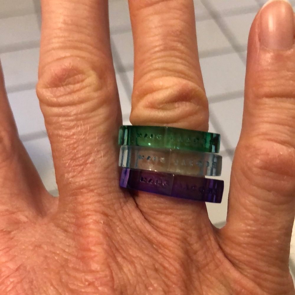 Marc by Marc Jacobs lucite Pentagon/ Polygon rings